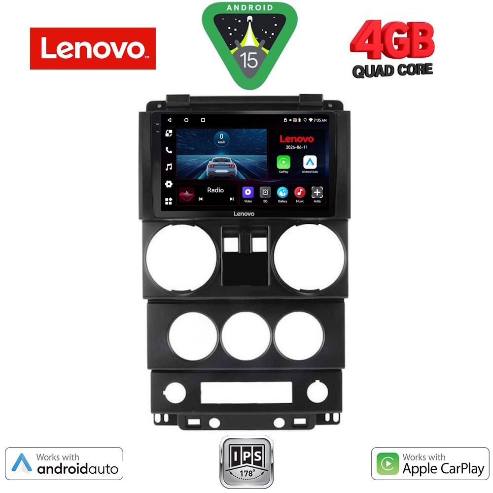 Βλησαρούλης Car Center - LENOVO LVE 8293_CPAA (9inc) MULTIMEDIA TABLET for JEEP WRANGLER  mod. 2006-2011