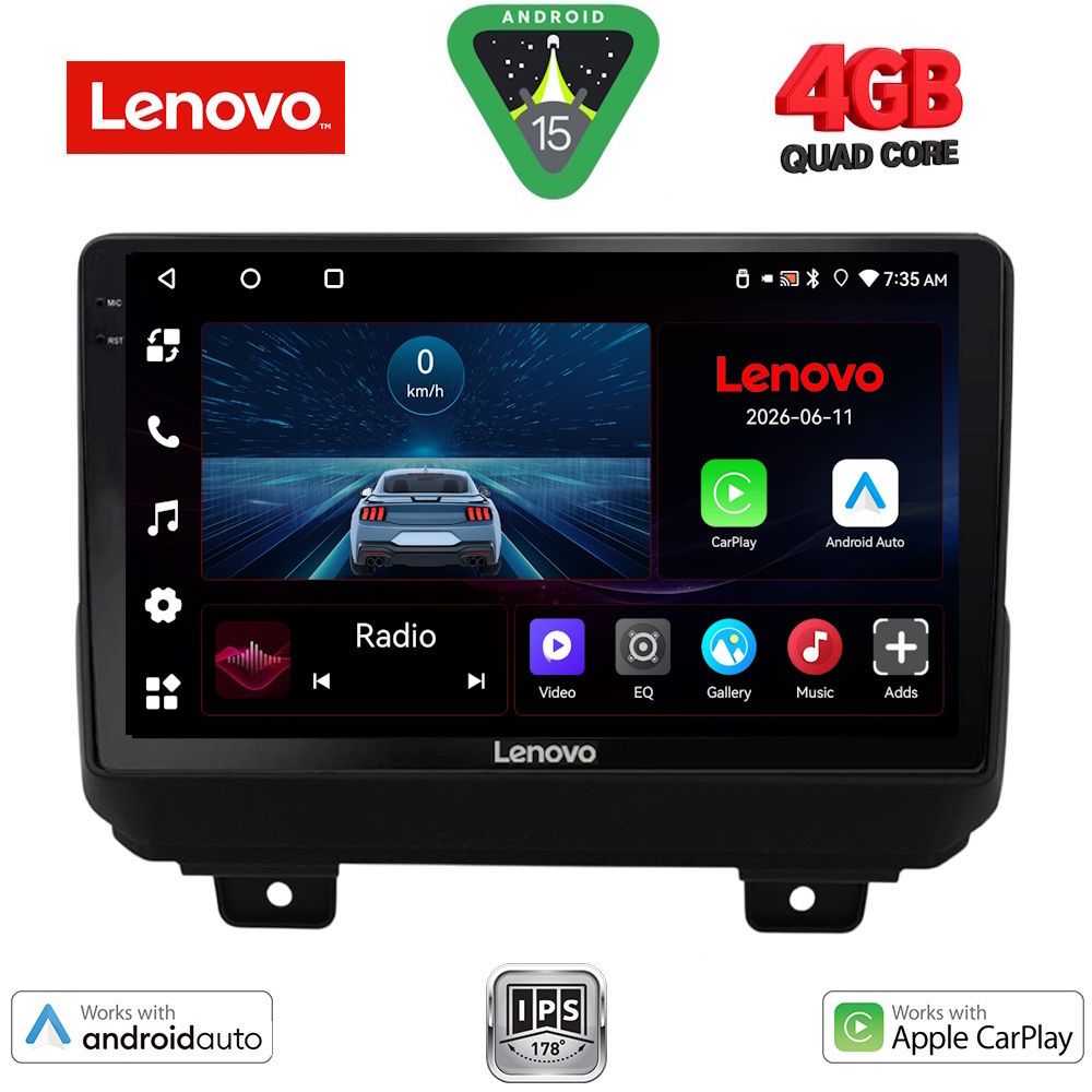 Βλησαρούλης Car Center - LENOVO LVE 8298_CPAA (9inc) MULTIMEDIA TABLET for JEEP WRANGLER mod. 2018-2026