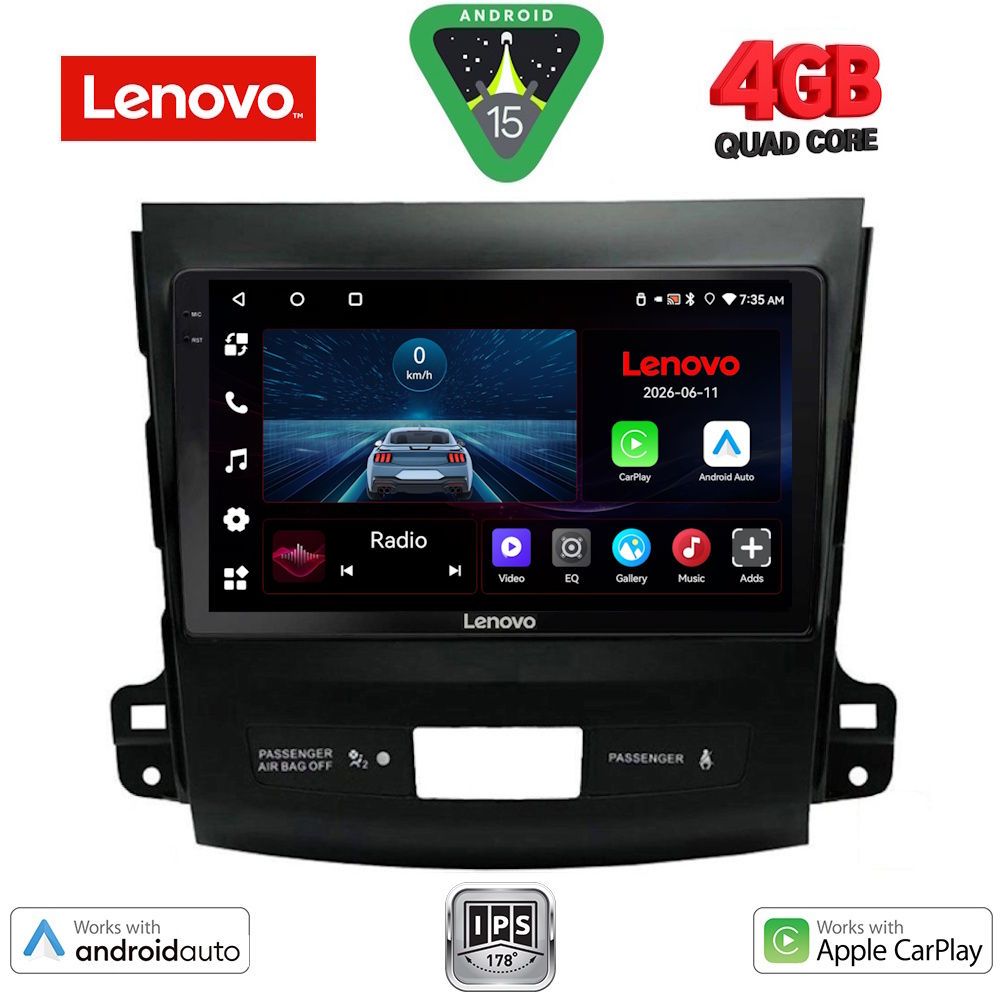 Βλησαρούλης Car Center - LENOVO LVE 8442_CPAA (9inc) MULTIMEDIA TABLET for CITROEN C-CROSSER | MITSUBISHI OUTLANDER | PEUGEOT 4007  mod. 2006-2012