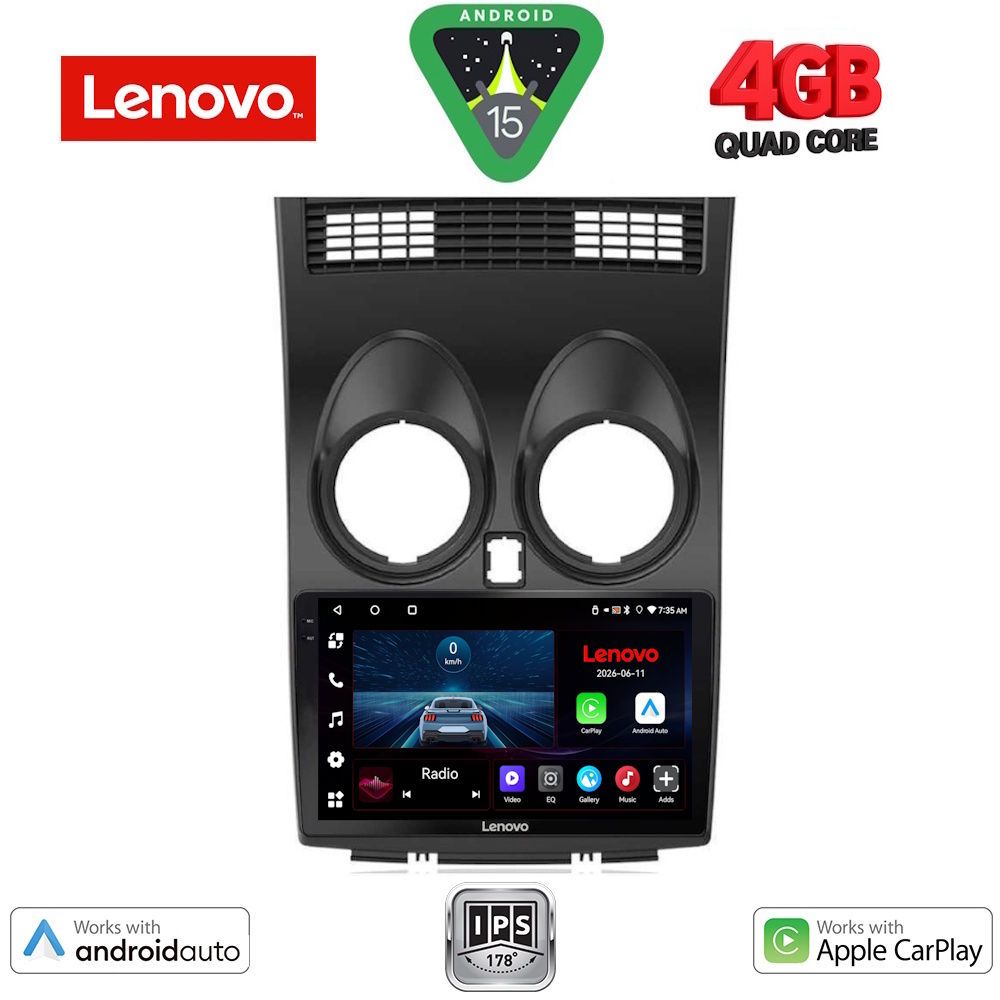 Βλησαρούλης Car Center - LENOVO LVE 8466_CPAA (9inc) MULTIMEDIA TABLET for NISSAN QASHQAI mod. 2007-2014