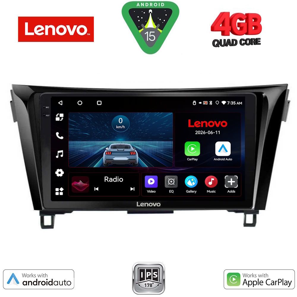 Βλησαρούλης Car Center - LENOVO LVE 8468_CPAA (10inc) MULTIMEDIA TABLET for NISSAN QASHQAI - XTRAIL mod. 2014-2021
