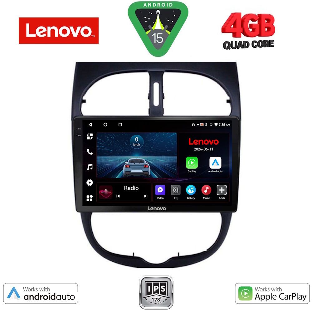 Βλησαρούλης Car Center - LENOVO LVE 8506_CPAA (9inc) MULTIMEDIA TABLET for PEUGEOT 206 mod. 1998-2006