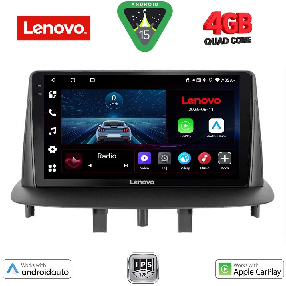 Βλησαρούλης Car Center - LENOVO LVE 8556_CPAA (9inc) MULTIMEDIA TABLET for RENAULT MEGANE 3 mod. 2009-2016