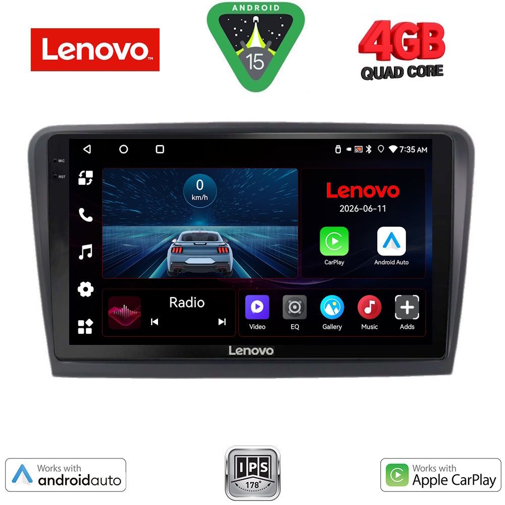 Βλησαρούλης Car Center - LENOVO LVE 8601_CPAA (9inc) MULTIMEDIA TABLET for  SKODA RAPID  mod. 2012-2023