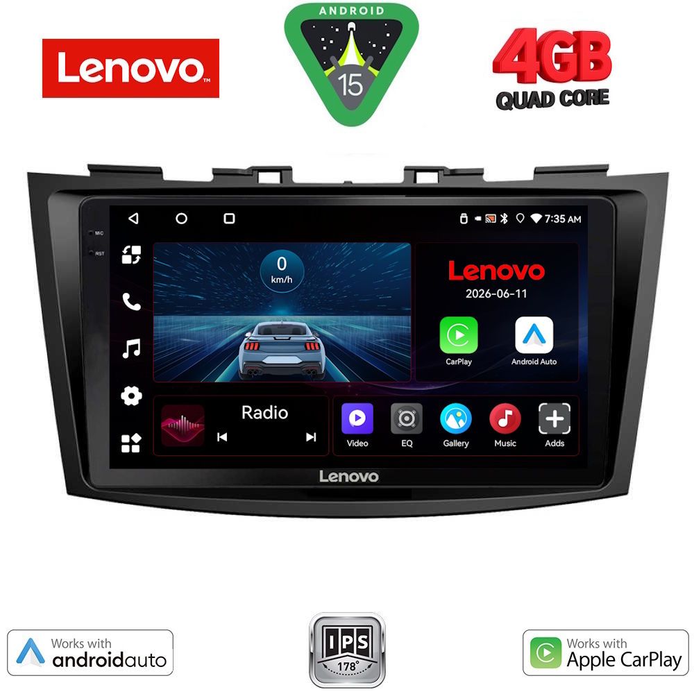 Βλησαρούλης Car Center - LENOVO LVE 8685_CPAA (9inc) MULTIMEDIA TABLET for SUZUKI SWIFT mod. 2011-2016