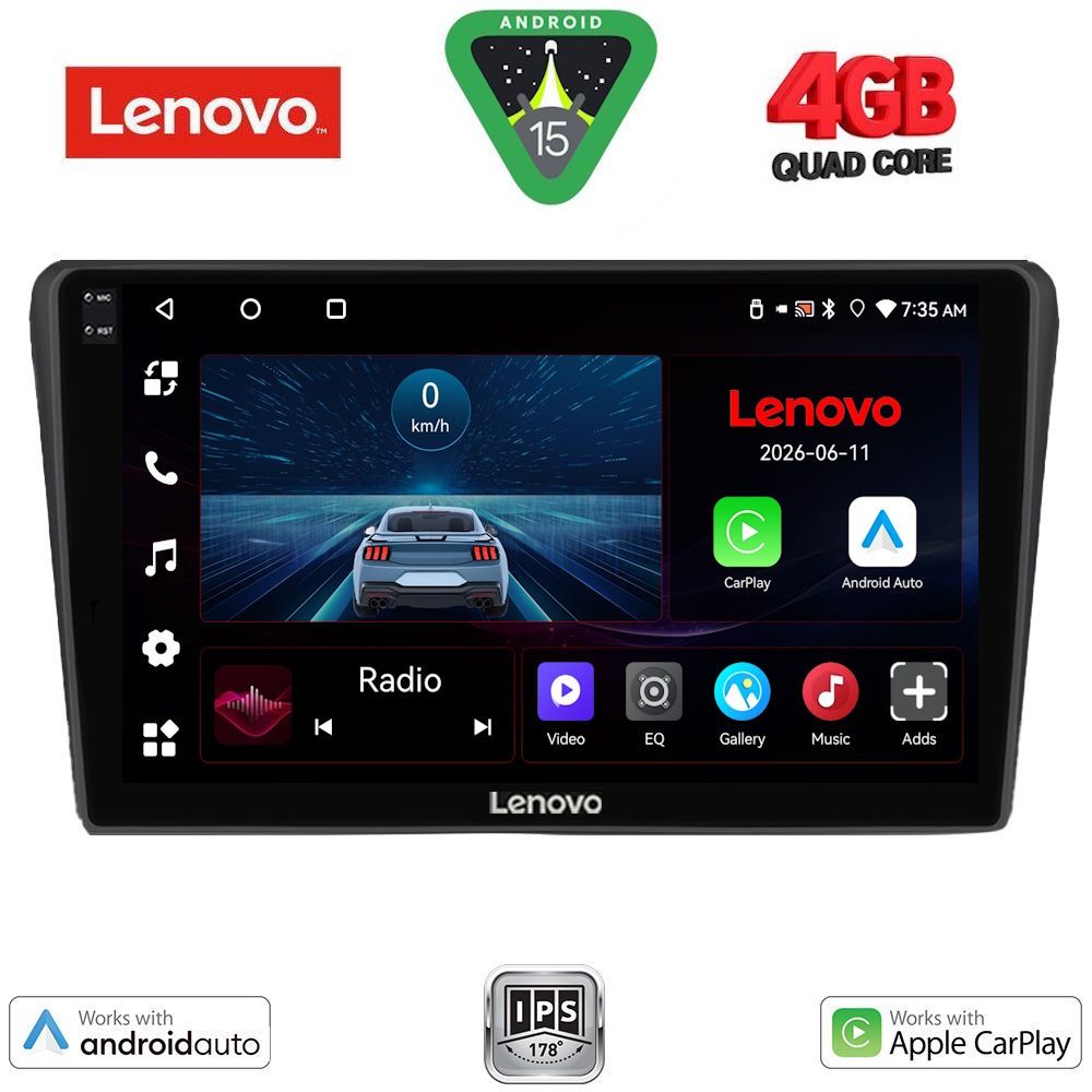 Βλησαρούλης Car Center - LENOVO LVE 8704BL_CPAA (9inc) MULTIMEDIA TABLET for TOYOTA AVENSIS (T25) mod. 2003-2009 (BLACK)