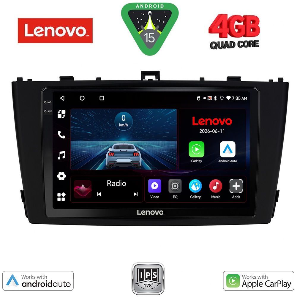 Βλησαρούλης Car Center - LENOVO LVE 8705BL_CPAA (9inc) MULTIMEDIA TABLET for TOYOTA AVENSIS (T27) mod. 2009-2015 (BLACK)