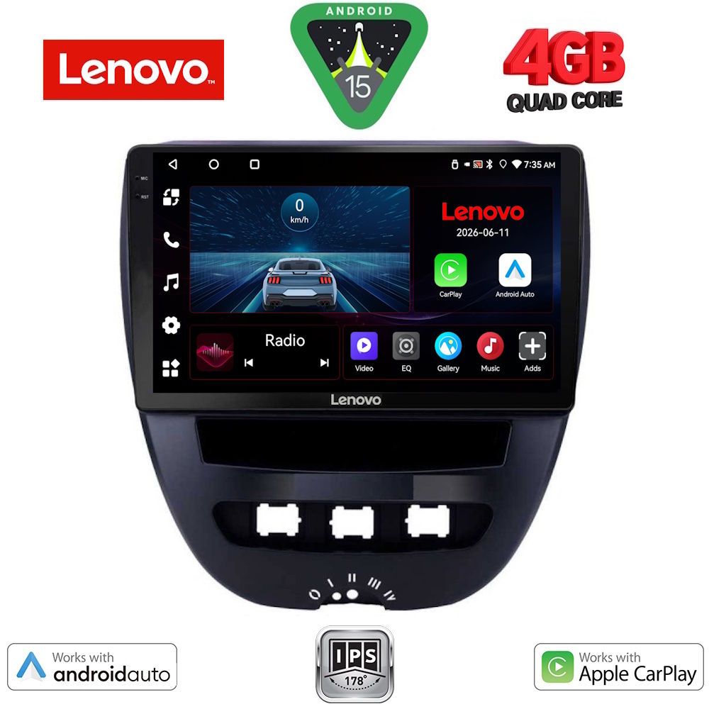 Βλησαρούλης Car Center - LENOVO LVE 8707_CPAA (10inc) MULTIMEDIA TABLET for CITROEN C1-PEUGEOT 107-TOYOTA AYGO mod. 2005-2014