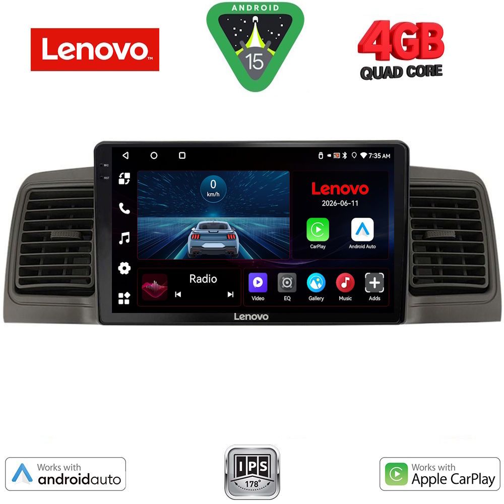 Βλησαρούλης Car Center - LENOVO LVE 8712BL_CPAA (9inc) MULTIMEDIA TABLET for TOYOTA COROLLA mod. 2001-2006 (BLACK)