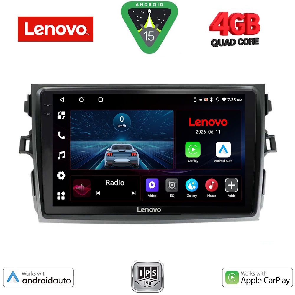 Βλησαρούλης Car Center - LENOVO LVE 8713_CPAA (9inc) MULTIMEDIA TABLET for TOYOTA COROLLA 4D mod. 2006-2012