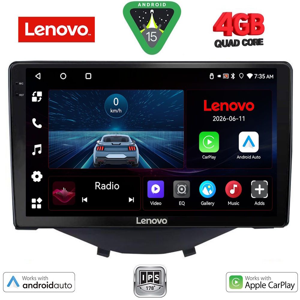 Βλησαρούλης Car Center - LENOVO LVE 8715_CPAA CLIMA-A/C (9inc) MULTIMEDIA TABLET for CITROEN C1-PEUGEOT 108-TOYOTA AYGO mod. 2014-2022