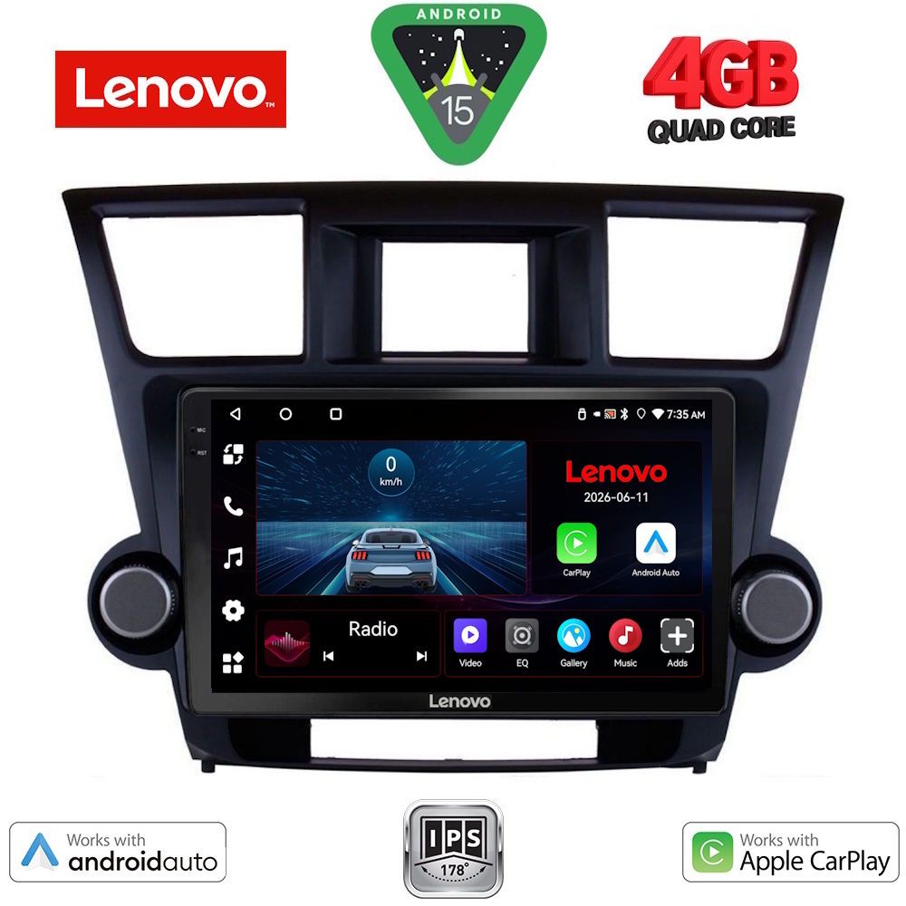 Βλησαρούλης Car Center - LENOVO LVE 8719_CPAA (9inc) MULTIMEDIA TABLET for TOYOTA HIGHLANDER mod. 2008-2015