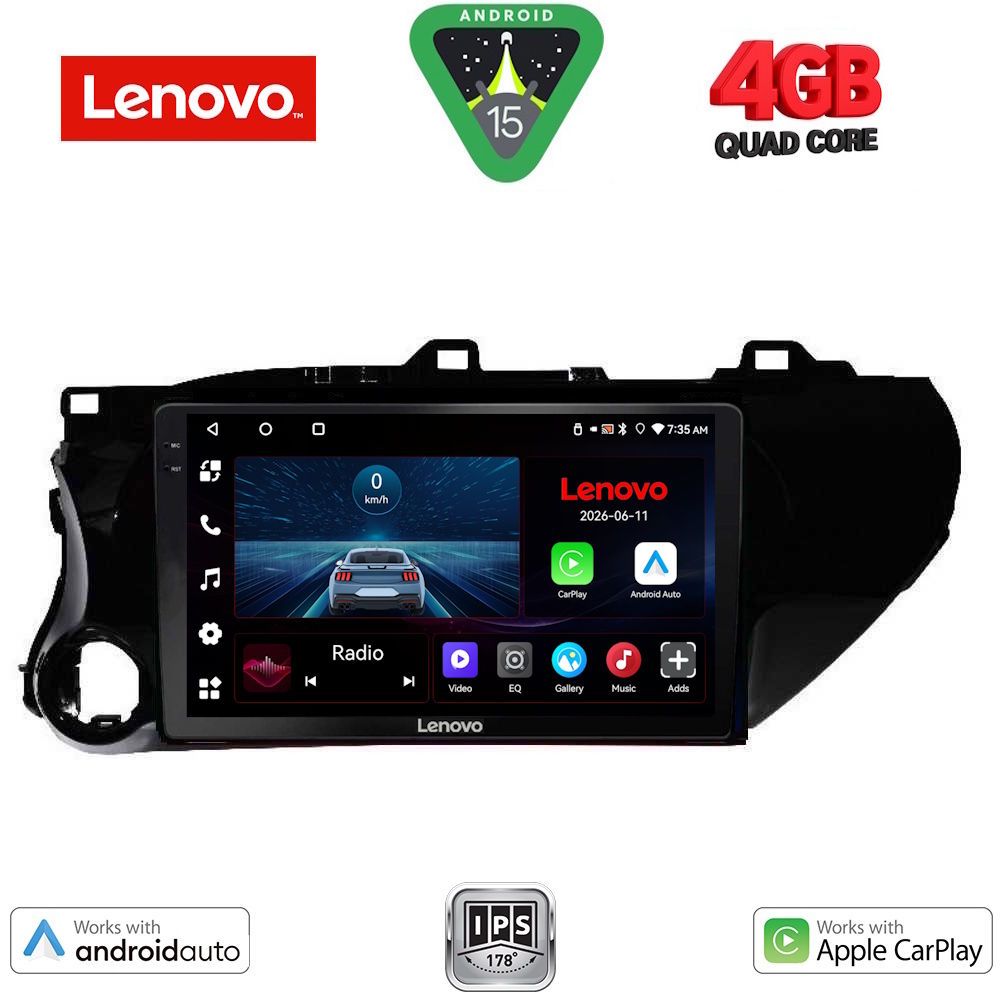 Βλησαρούλης Car Center - LENOVO LVE 8721_CPAA (10inc) MULTIMEDIA TABLET for TOYOTA HILUX mod. 2017-2026