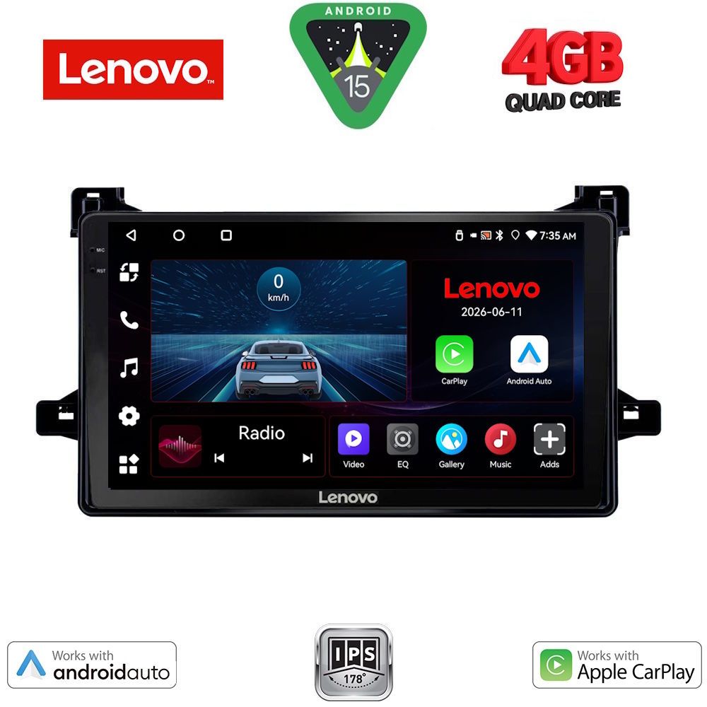 Βλησαρούλης Car Center - LENOVO LVE 8727_CPAA (9inc) MULTIMEDIA TABLET for TOYOTA PRIUS mod. 2016-2020