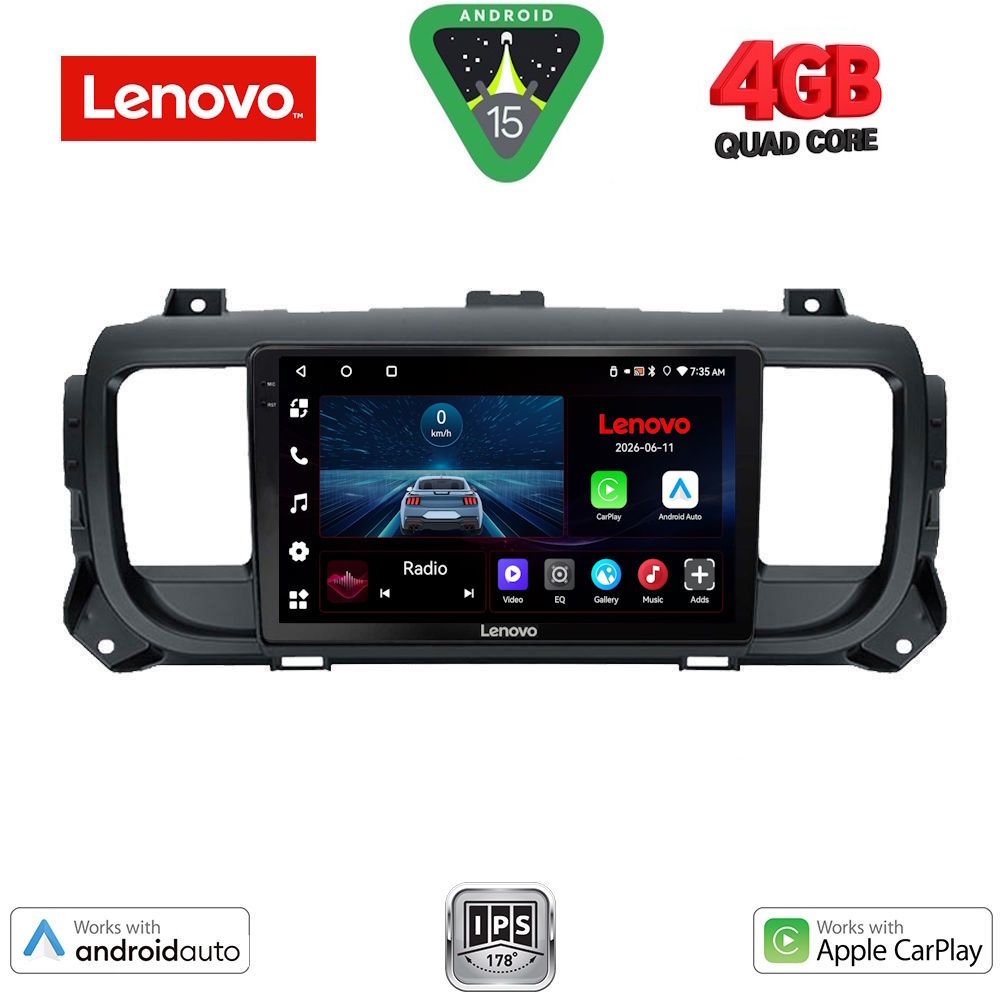 Βλησαρούλης Car Center - LENOVO LVE 8729_CPAA (9inc) MULTIMEDIA TABLET for CITROEN JUMPY-SPACETOURER – PEUGEOT EXPERT-TRAVELLER – TOYOTA PROACE mod. 2016-2026