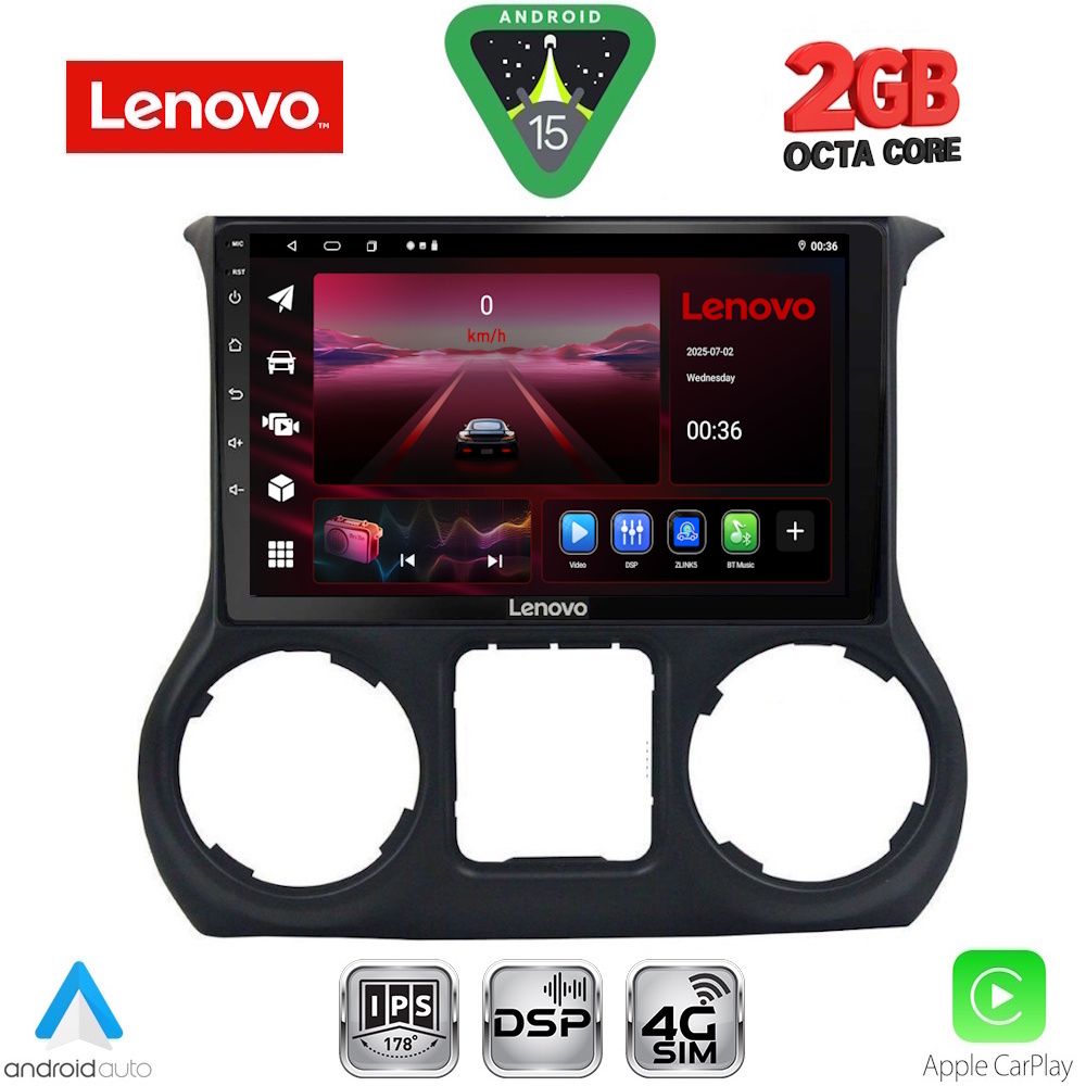 Βλησαρούλης Car Center - LENOVO LVF 5296_CPA (10inc) MULTIMEDIA TABLET for JEEP WRANGLER  mod. 2014-2017