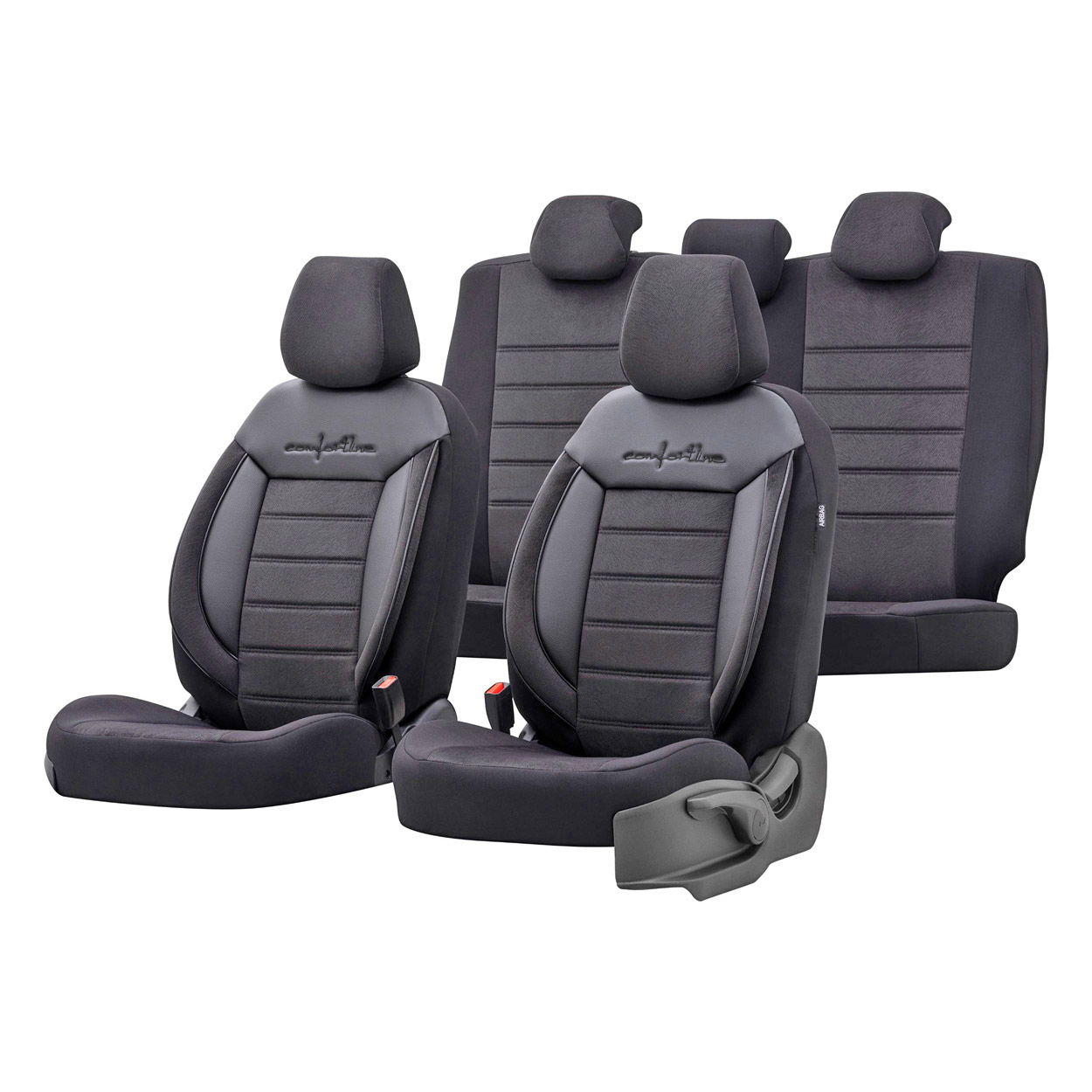 Βλησαρούλης Car Center - AMiO - Καλύμματα Καθισμάτων OTOM Comfortline 209 Μαύρο Υφασμάτινο Set για Μπροστινά και Πίσω Καθίσματα με Πιστοποιημένη Ραφή AIRBAG - 1 Σετ (OT00758/AM)