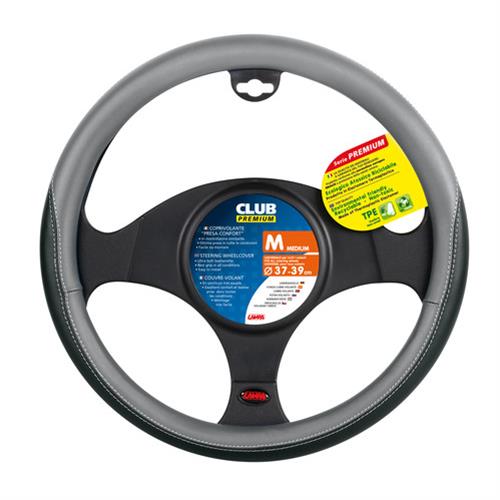Βλησαρούλης Car Center - Lampa Κάλυμμα Τιμονιού Αυτοκινήτου Club Premium 37-39εκ.  Άοσμο Μαλακό  Ultra-soft Skeentex Μαύρο Γκρι 1-τεμ. (L3306.7)