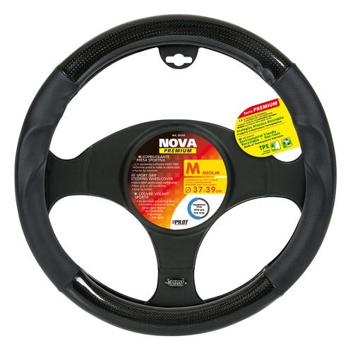 Βλησαρούλης Car Center - Lampa Κάλυμμα Τιμονιού Αυτοκινήτου Nova Premium 37-39εκ. Άοσμο Carbon look αντιιδρωτικές λαβές Ultra-soft Skeentex μαύρο 1-τεμ. (L3312.4)
