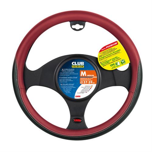Βλησαρούλης Car Center - Lampa Κάλυμμα Τιμονιού Αυτοκινήτου Club Premium 37-39εκ.  Άοσμο Μαλακό  Ultra-soft Skeentex Κόκκινο Μαύρο 1-τεμ. (L3311.8)