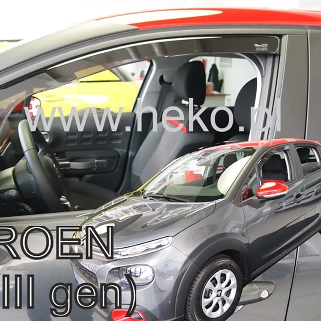 Βλησαρούλης Car Center - ΑΝΕΜΟΘΡΑΥΣΤΕΣ ΓΙΑ CITROEN C3 3 5D 2017+ ΖΕΥΓΑΡΙ ΑΠΟ ΕΥΚΑΜΠΤΟ ΦΙΜΕ ΠΛΑΣΤΙΚΟ HEKO - 2 ΤΕΜ.