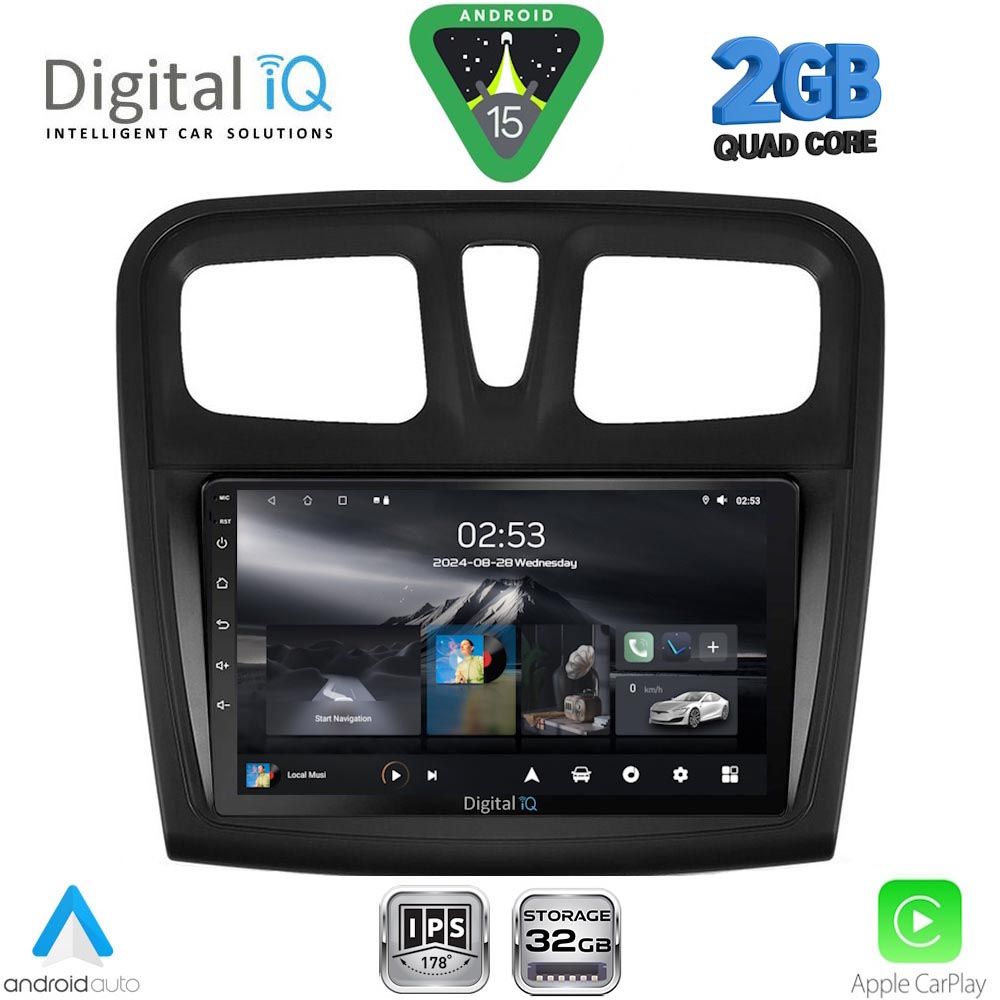 Βλησαρούλης Car Center - DIGITAL IQ RSD 1108SQ_CPA (9inc) MULTIMEDIA TABLET for DACIA LOGAN – SANDERO mod. 2012-2019