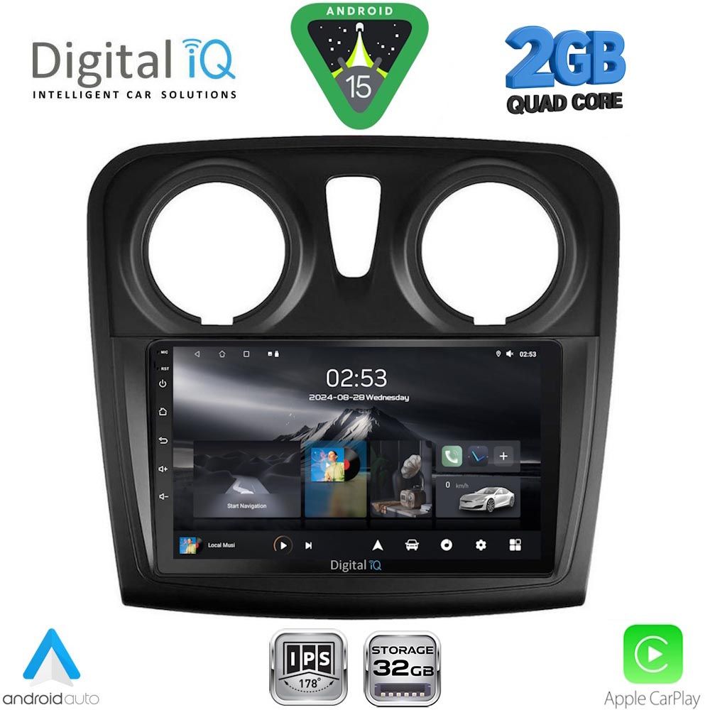 Βλησαρούλης Car Center - DIGITAL IQ RSD 1108_CPA (9inc) MULTIMEDIA TABLET for DACIA LOGAN – SANDERO mod. 2012-2019