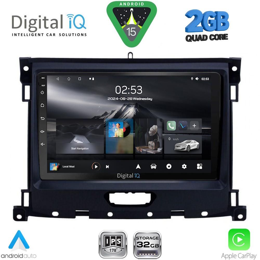 Βλησαρούλης Car Center - DIGITAL IQ RSD 1173_CPA (9inc) MULTIMEDIA TABLET for FORD RANGER mod. 2018-2023