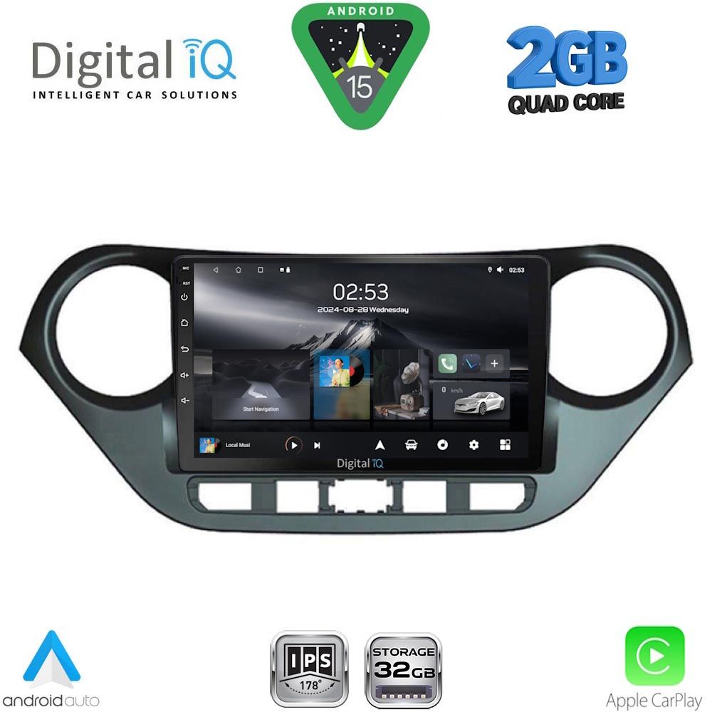 Βλησαρούλης Car Center - DIGITAL IQ RSD 1224_CPA (9inc) MULTIMEDIA TABLET for HYUNDAI i10 mod. 2014-2020