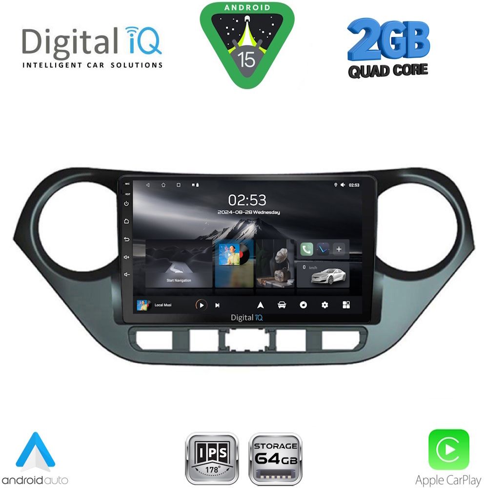 Βλησαρούλης Car Center - DIGITAL IQ RSD 1224_CPA (9inc) MULTIMEDIA TABLET for HYUNDAI i10 mod. 2014-2020