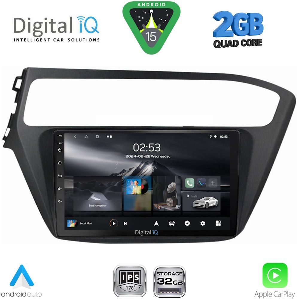 Βλησαρούλης Car Center - DIGITAL IQ RSD 1230_CPA (9inc) MULTIMEDIA TABLET for HYUNDAI i20 mod. 2018-2021