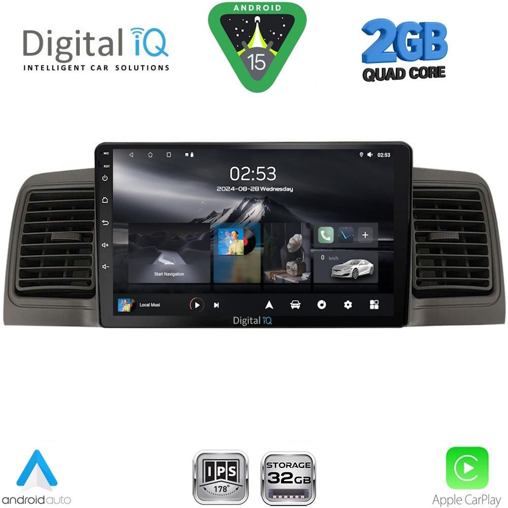 Βλησαρούλης Car Center - DIGITAL IQ RSD 1712BL_CPA (9inc) MULTIMEDIA TABLET for TOYOTA COROLLA mod. 2001-2006 (BLACK)