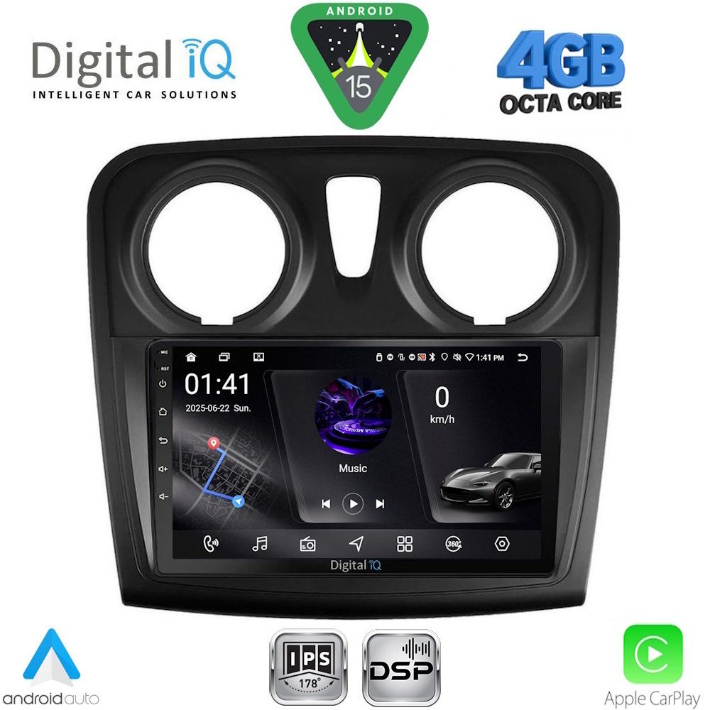 Βλησαρούλης Car Center - DIGITAL IQ RSG 6108_CPA (9inc) MULTIMEDIA TABLET for DACIA LOGAN – SANDERO mod. 2012-2019
