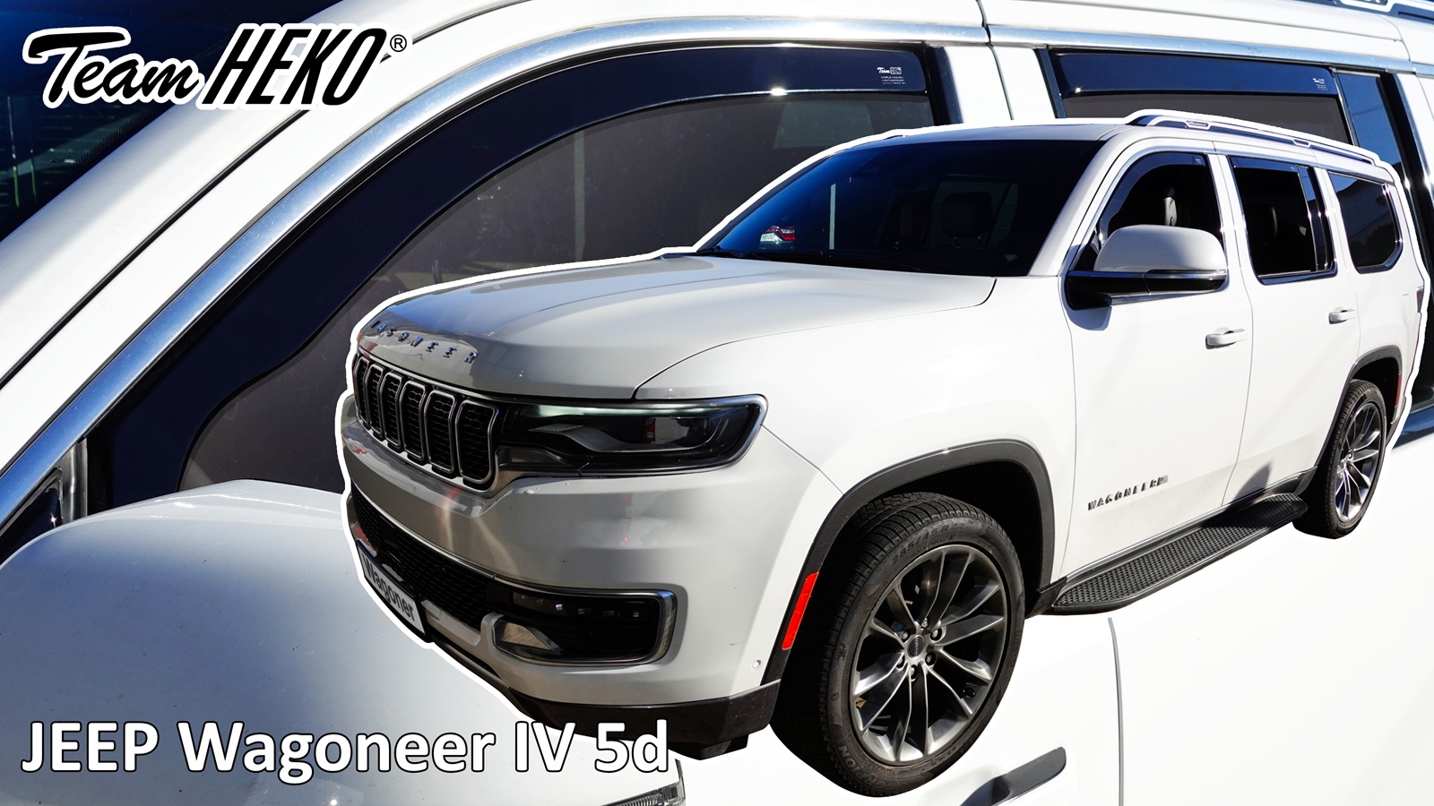 Βλησαρούλης Car Center - Heko - Ανεμοθραύστες για Jeep Wagoneer IV 5 Doors 2021-2025 Σετ Αυτοκινήτου Απο Εύκαμπτο Φιμέ Πλαστικό - 4 τεμ. (ΑΝΕΜ.SET19140)
