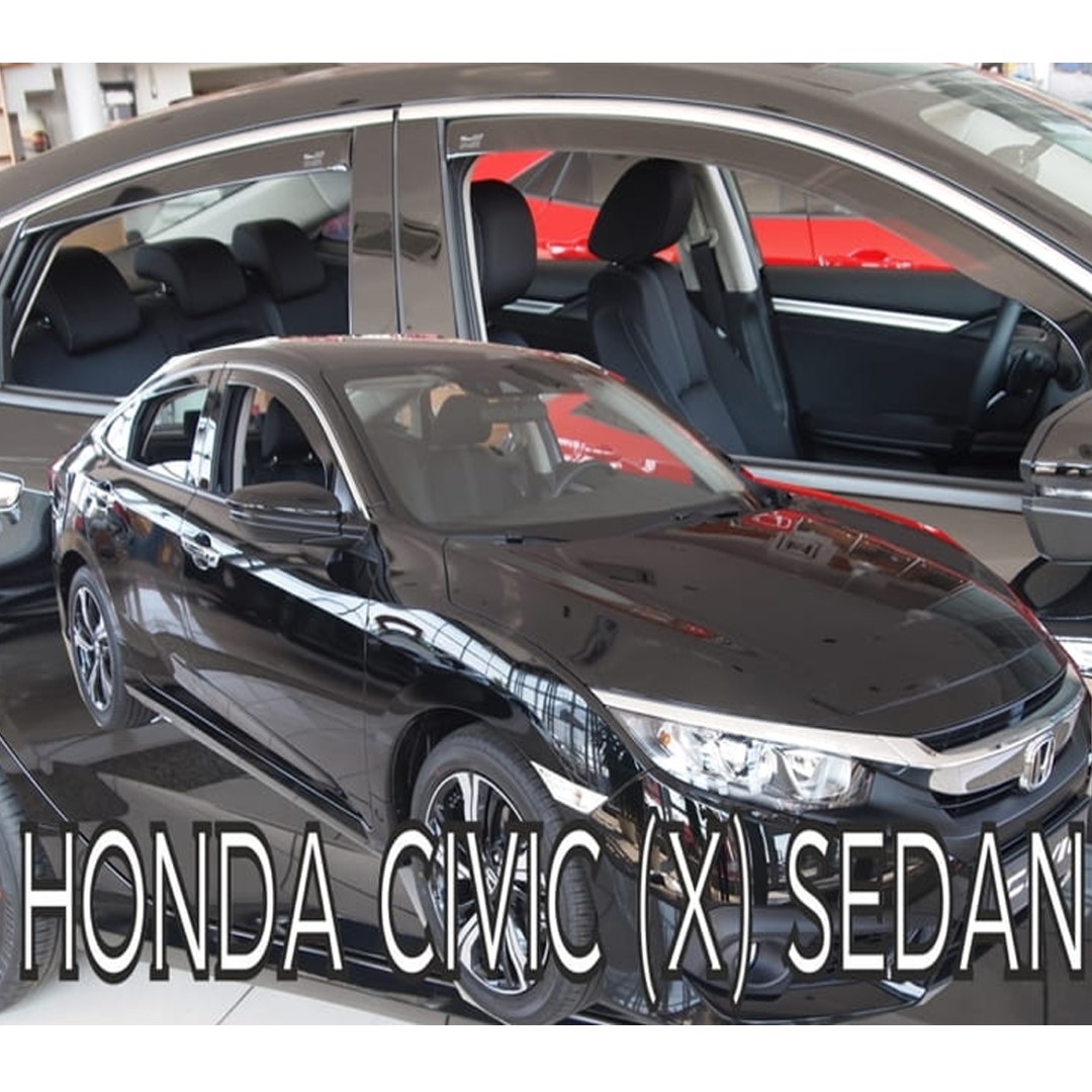 Βλησαρούλης Car Center - ΑΝΕΜΟΘΡΑΥΣΤΕΣ ΓΙΑ HONDA CIVIC X GEN 4D 2017+ ΣΕΤ ΑΥΤΟΚΙΝΗΤΟΥ ΑΠΟ ΕΥΚΑΜΠΤΟ ΦΙΜΕ ΠΛΑΣΤΙΚΟ HEKO - 4 ΤΕΜ.