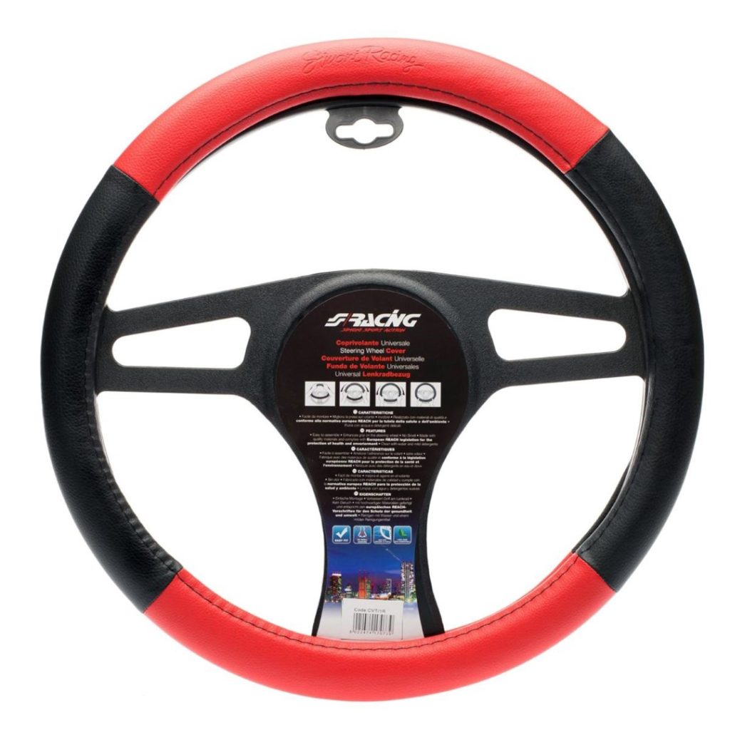Βλησαρούλης Car Center - ΚΑΛΥΜΜΑ ΤΙΜΟΝΙΟΥ TROPHY 1 37-39 cm (ΜΑΥΡΟ/ΚΟΚΚΙΝΟ ΔΕΡΜΑΤΙΝΗ)