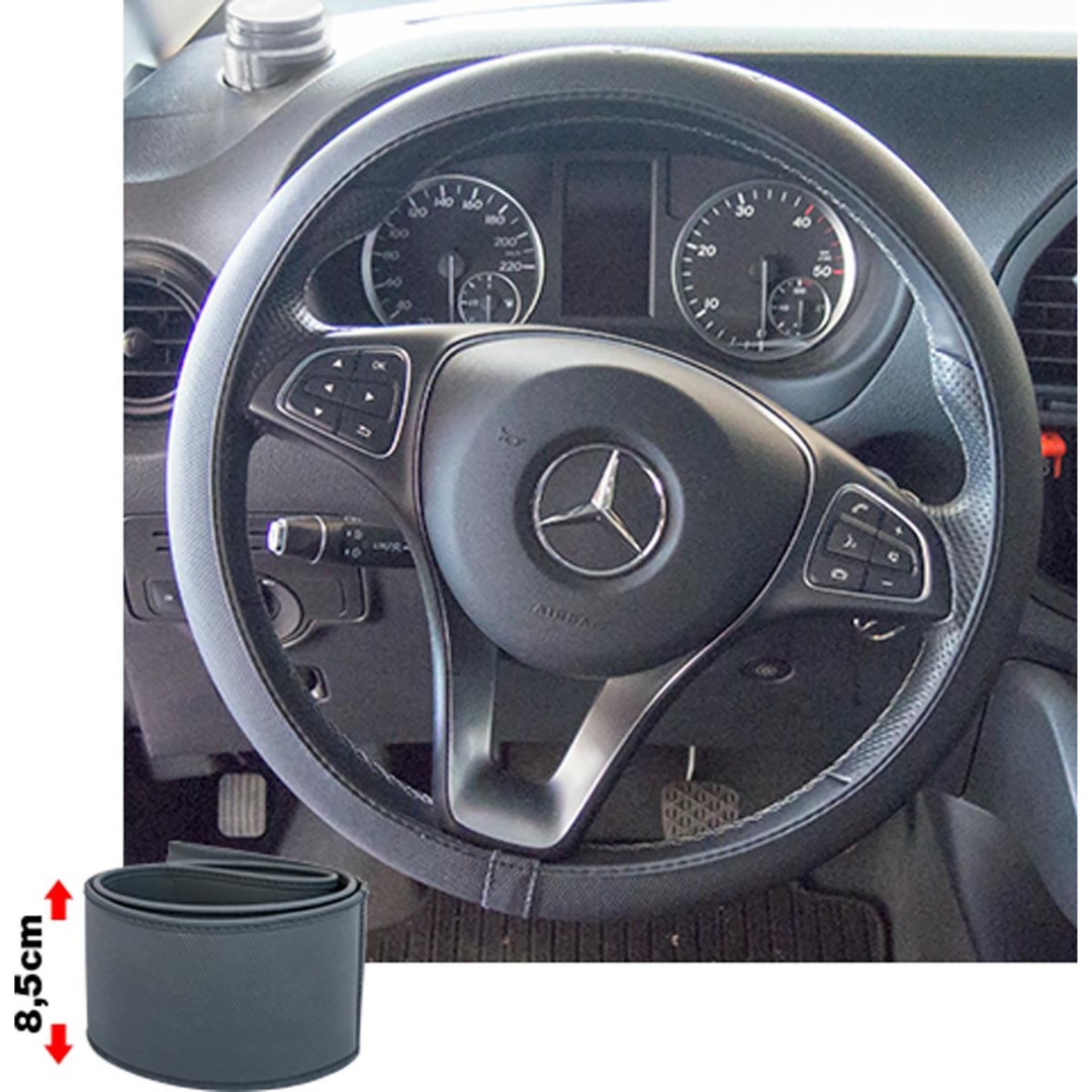 Βλησαρούλης Car Center - ΚΑΛΥΜΜΑ ΤΙΜΟΝΙΟΥ SOFT SKIN LARGE ΜΑΥΡΟ ΟΙΚΟΛΟΓΙΚΟ ΔΕΡΜΑ ΤΡΥΠΗΤΟ ΜΕ ΦΑΡΔΟΣ 8,5cm 39-41cm SIMONI RACING - 1 ΤΕΜ.