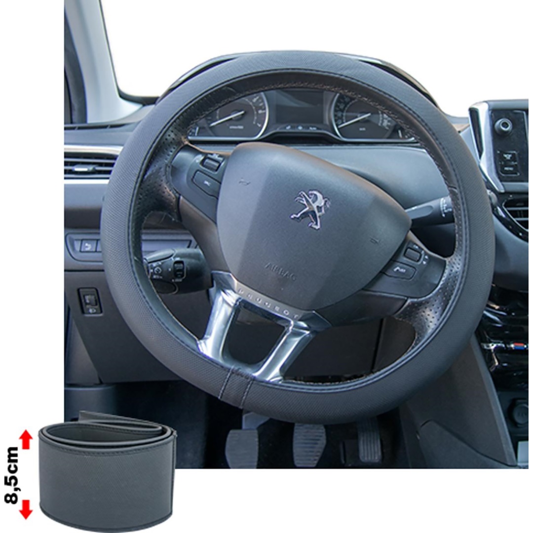 Βλησαρούλης Car Center - ΚΑΛΥΜΜΑ ΤΙΜΟΝΙΟΥ SOFT SKIN SMALL ΜΑΥΡΟ ΟΙΚΟΛΟΓΙΚΟ ΔΕΡΜΑ ΜΕ ΦΑΡΔΟΣ 8,5cm 35-37cm SIMONI RACING - 1 ΤΕΜ