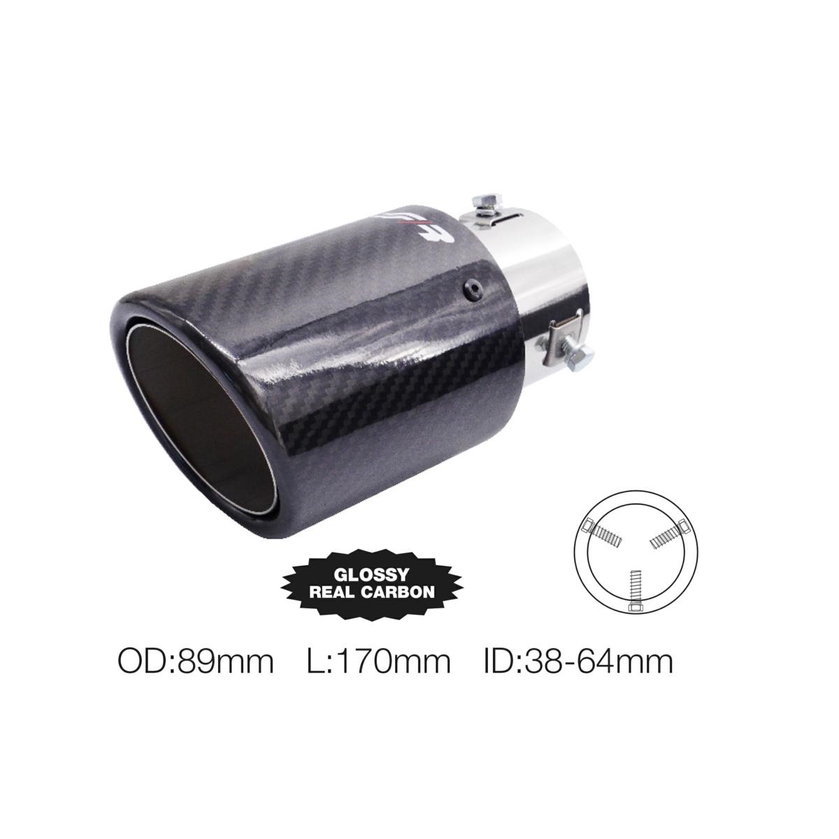 Βλησαρούλης Car Center - ΑΚΡΟ (ΜΠΟΥΚΑ) ΕΞΑΤΜΙΣΗΣ REAL CARBON Φ38>64mm-ΜΗΚΟΣ 170mm - ΔΙΑΜΕΤΡΟΣ ΕΞΩΤΕΡΙΚΗ 89mm-SIMONI RACING - 1 TEM