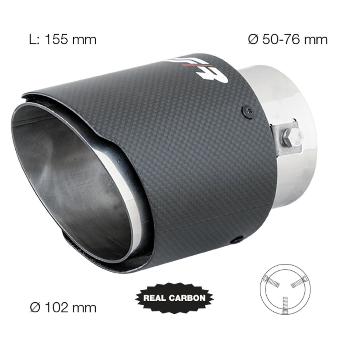 Βλησαρούλης Car Center - ΑΚΡΟ ΕΞΑΤΜΙΣΗΣ REAL CARBON 50-76mm ΣΤΡΟΓΓΥΛΟ