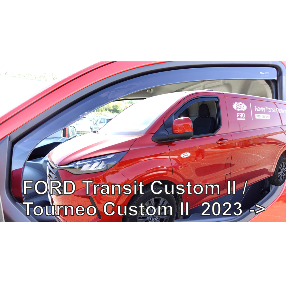 Βλησαρούλης Car Center - ΑΝΕΜΟΘΡΑΥΣΤΕΣ ΓΙΑ FORD TRANSIT CUSTOM / TOURNEO CUSTOM 2023+ ΖΕΥΓΑΡΙ ΑΠΟ ΕΥΚΑΜΠΤΟ ΦΙΜΕ ΠΛΑΣΤΙΚΟ HEKO - 2 ΤΕΜ.