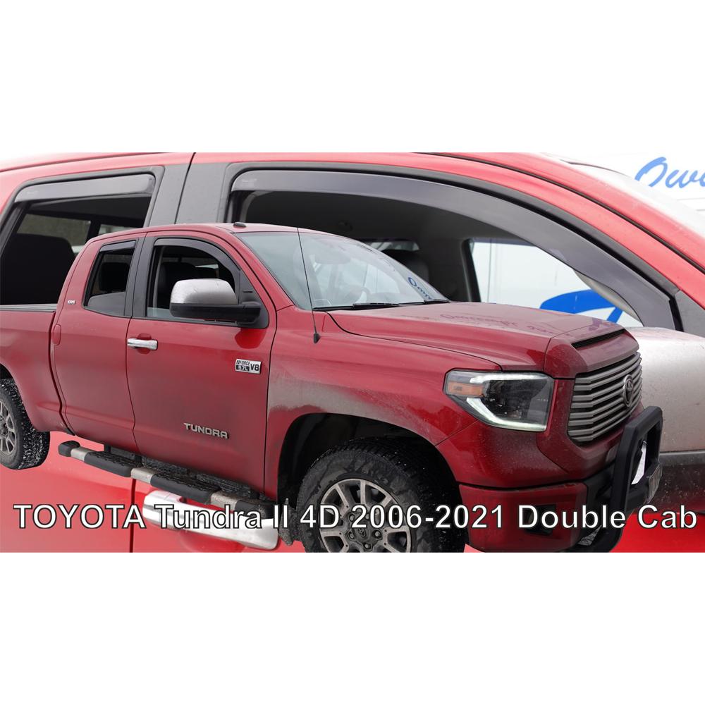 Βλησαρούλης Car Center - ΑΝΕΜΟΘΡΑΥΣΤΕΣ ΓΙΑ TOYOTA TUNDRA II 4D 2006-2021 ΔΙΠΛΗ ΚΑΜΠΙΝΑ ΣΕΤ ΑΥΤΟΚΙΝΗΤΟΥ ΑΠΟ ΕΥΚΑΜΠΤΟ ΦΙΜΕ ΠΛΑΣΤΙΚΟ HEKO - 4 ΤΕΜ.