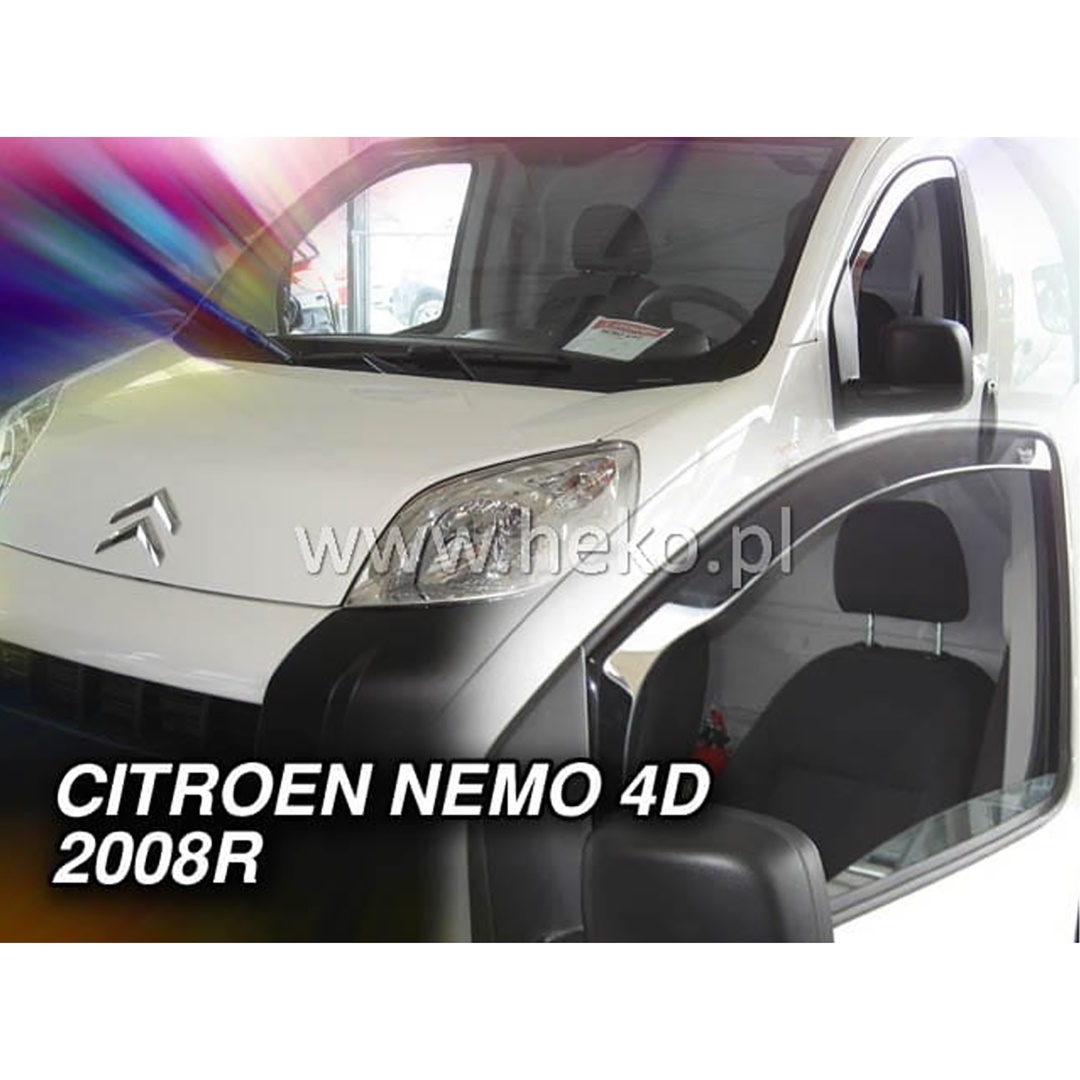 Βλησαρούλης Car Center - ΑΝΕΜΟΘΡΑΥΣΤΕΣ ΓΙΑ FIAT FIORINO / QUBO 4D/5D 2008-2020 / PEUGEOT BIPPER / CITROEN NEMO ΖΕΥΓΑΡΙ VAN ΑΠΟ ΕΥΚΑΜΠΤΟ ΦΙΜΕ ΠΛΑΣΤΙΚΟ HEKO - 2 ΤΕΜ.