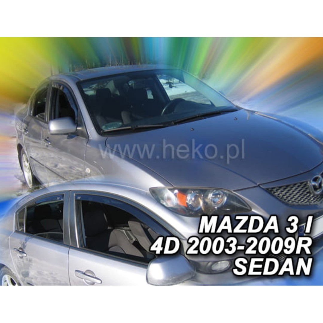 Βλησαρούλης Car Center - ΑΝΕΜΟΘΡΑΥΣΤΕΣ ΓΙΑ MAZDA 3 4D 2003-2009 ΣΕΤ ΑΥΤΟΚΙΝΗΤΟΥ ΑΠΟ ΕΥΚΑΜΠΤΟ ΦΙΜΕ ΠΛΑΣΤΙΚΟ HEKO - 4 ΤΕΜ.