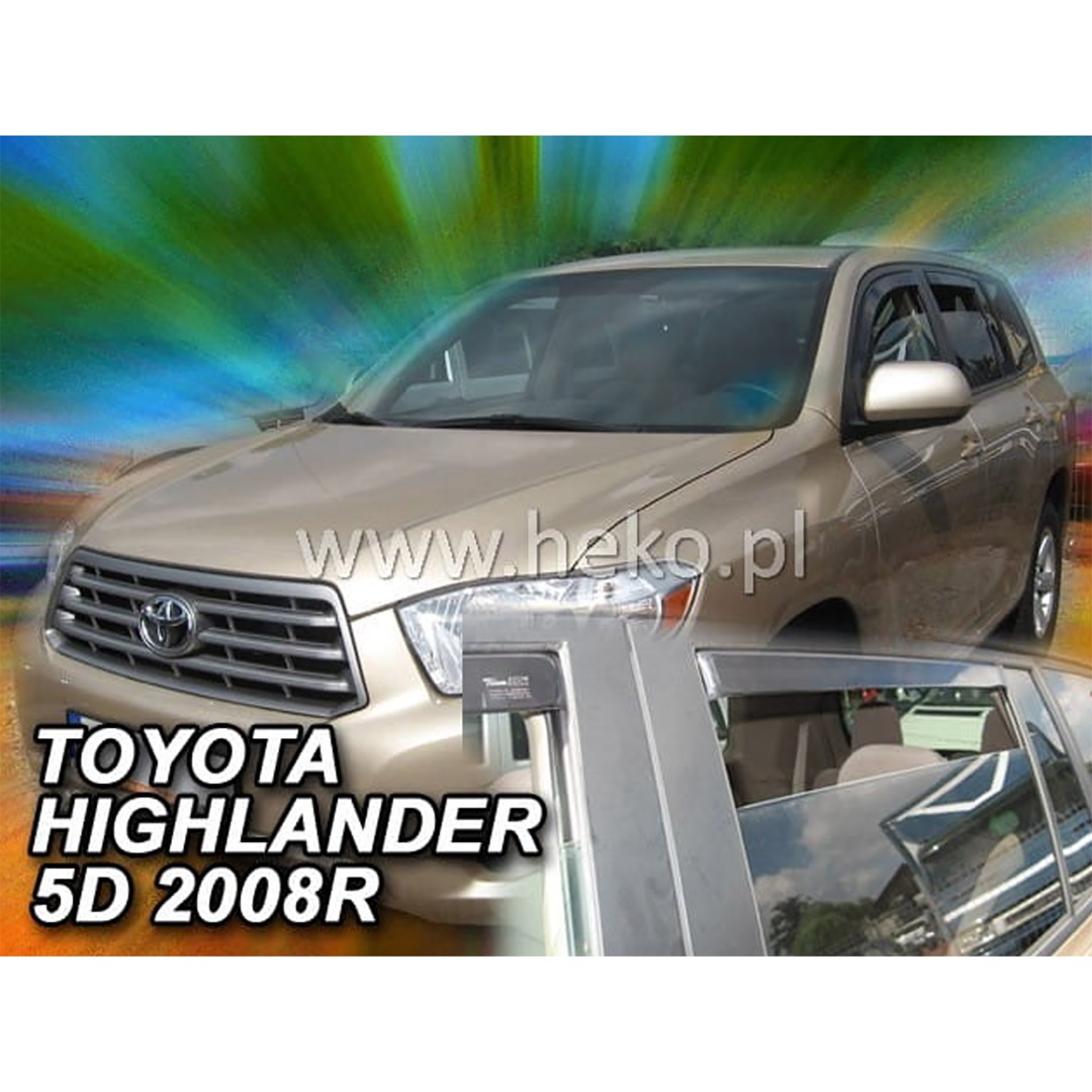 Βλησαρούλης Car Center - ΑΝΕΜΟΘΡΑΥΣΤΕΣ ΓΙΑ TOYOTA HIGHLANDER 5D 2007+ ΣΕΤ ΑΥΤΟΚΙΝΗΤΟΥ ΑΠΟ ΕΥΚΑΜΠΤΟ ΦΙΜΕ ΠΛΑΣΤΙΚΟ HEKO - 4 ΤΕΜ.