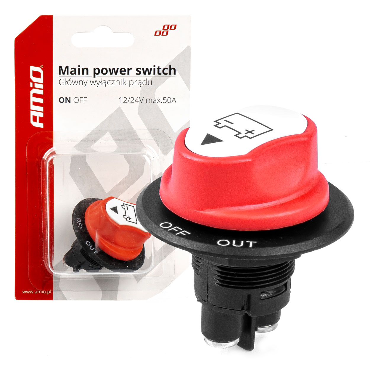 Βλησαρούλης Car Center - Amio - ΔΙΑΚΟΠΤΗΣ POWER-OFF ΜΠΑΤΑΡΙΑΣ ΓΕΝΙΚΟΥ ΡΕΥΜΑΤΟΣ 12-32V 50A 29mm 3 ΛΕΙΤΟΥΡΓΙΩΝ - 1 ΤΕΜ. (03025/AM)