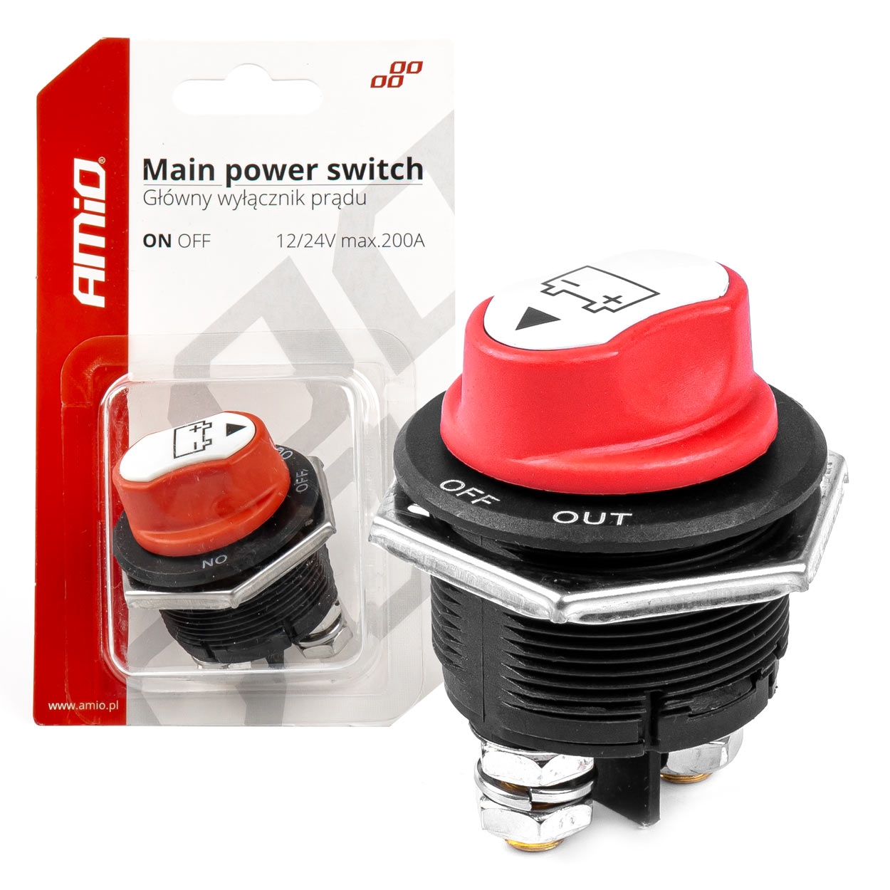 Βλησαρούλης Car Center - Amio - ΔΙΑΚΟΠΤΗΣ POWER-OFF ΓΕΝΙΚΟΥ ΡΕΥΜΑΤΟΣ ΜΠΑΤΑΡΙΑΣ 12>32V max200A preak1000A 3 ΛΕΙΤΟΥΡΓΙΩΝ - 1 ΤΕΜ. (03027/AM)