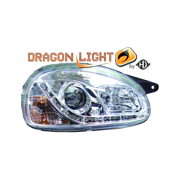Βλησαρούλης Car Center - ΦΑΝΑΡΙΑ ΓΙΑ OPEL CORSA B 3/5D 2.93-10.00 DRAGONLIGHT+LED CHROME