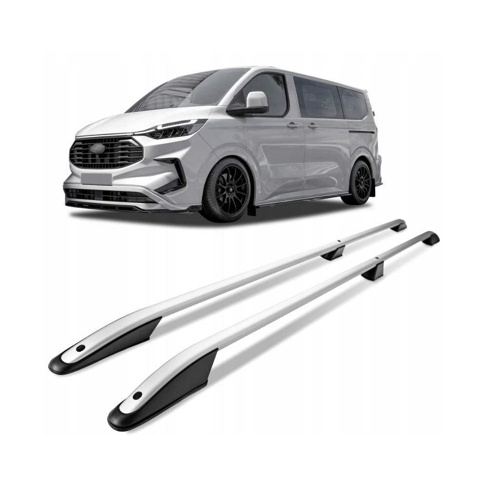 Βλησαρούλης Car Center - ΠΑΡΑΛΛΗΛΕΣ ΜΠΑΡΕΣ ΟΡΟΦΗΣ ΑΛΟΥΜΙΝΙΟΥ ΣΕ ΑΣΗΜΙ ΧΡΩΜΑ ELEGANCE L2 ΓΙΑ FORD TOURNEO CUSTOM 2023+ ΜΕΓΙΣΤΟ ΒΑΡΟΣ ΦΟΡΤΙΟΥ 75KG OMTEC - 2 TEM.