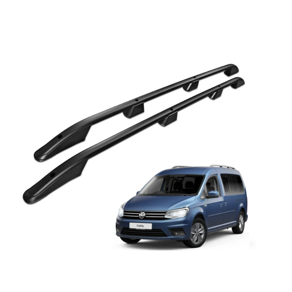 Βλησαρούλης Car Center - ΠΑΡΑΛΛΗΛΕΣ ΜΠΑΡΕΣ ΟΡΟΦΗΣ ΑΛΟΥΜΙΝΙΟΥ ΣΕ ΜΑΥΡΟ ΧΡΩΜΑ ELEGANCE L2 ΓΙΑ VW CADDY 2003-2015 ΜΕΓΙΣΤΟ ΒΑΡΟΣ ΦΟΡΤΙΟΥ 75KG OMTEC - 2 TEM.